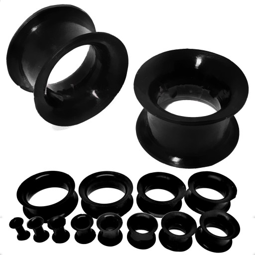 Tunel Silikon Plug Siodłowy Cienki Czarny 30mm
