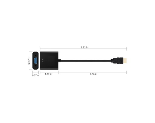 Конвертер HDMI в VGA + аудио стерео видео, черный