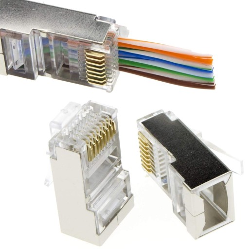 Разъем RJ45 EZ кат. 6, проходной STP FTP, экран 10 шт.