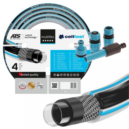 CELLFAST WĄŻ OGRODOWY MULTIFLEX 25BAR 1/2 50M +ZŁĄ