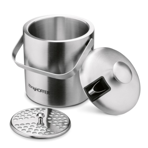 ZESTAW BARMAŃSKI DO DRINKÓW wiaderko na lód 1,3L SHAKER METALOWY 7el. Tadar