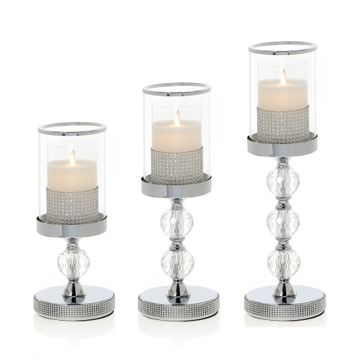 Серебряный подсвечник Glamour Lantern Chrome Crystal