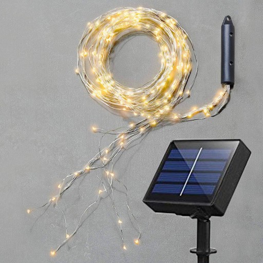 LAMPKI DRUCIKI 200 LED 10 LINI po 2m WŁOSY SOLARNE