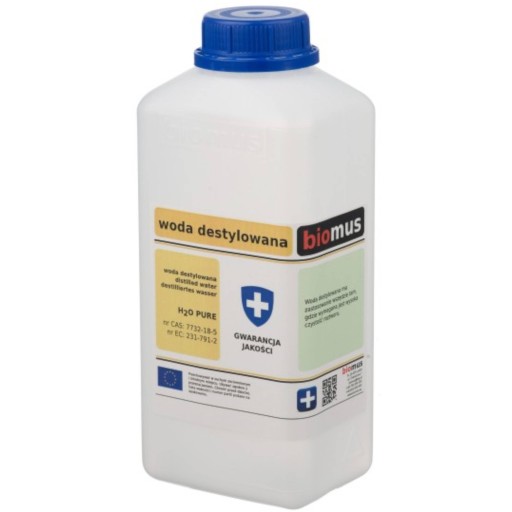 Вода дистиллированная для железа 1 л для ДМСО H2O Pure Biomus