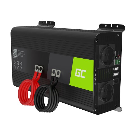 Преобразователь GREEN CELL Pro 12 В/230 В, 1000 Вт/2000 Вт