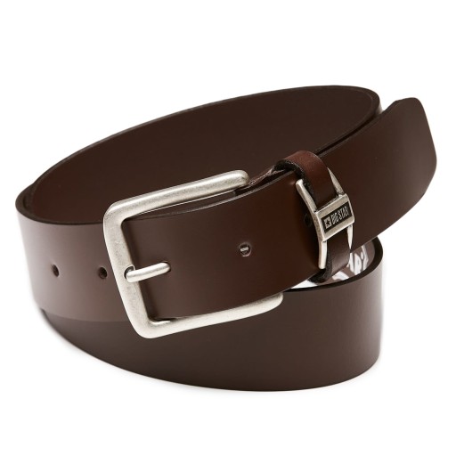 PASEK skórzany MĘSKI BIG STAR do spodni brązowy + ETUI 90/105cm