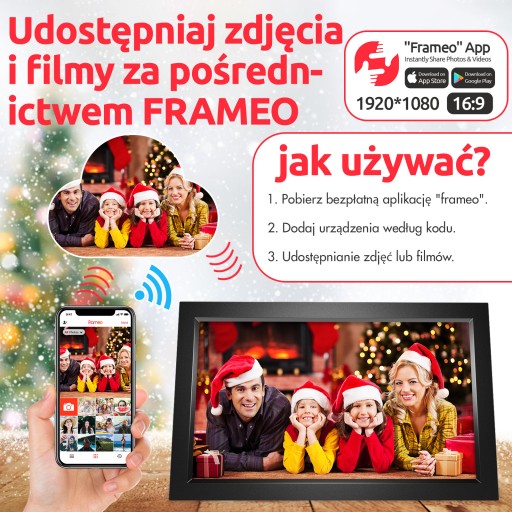Цифровая фоторамка HDeye FRAMEO Wi-Fi 15,6 дюйма, 32 ГБ, высококачественная панель