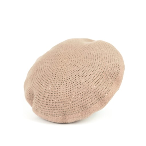 Szaleo BERET zdobiony Świecidełka WEŁNA cz13111-9