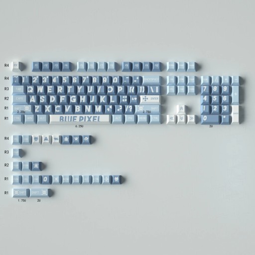 Klawisze do Klawiatury Mechanicznej PBT Profile Cherry 129szt Big Letter Bl