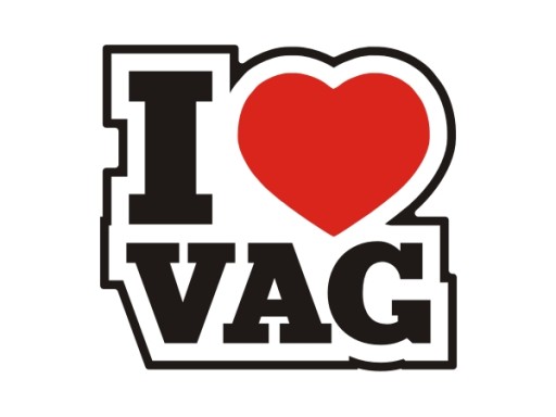 Наклейка на окно автомобиля I LOVE VAG vw *9 см