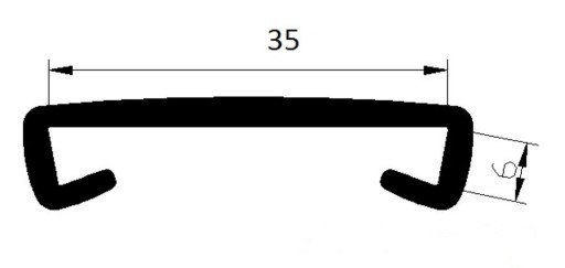 Планка для перил, поручень ПВХ 35/6 ЯСЕНЬ ТЕМНЫЙ, 1 м