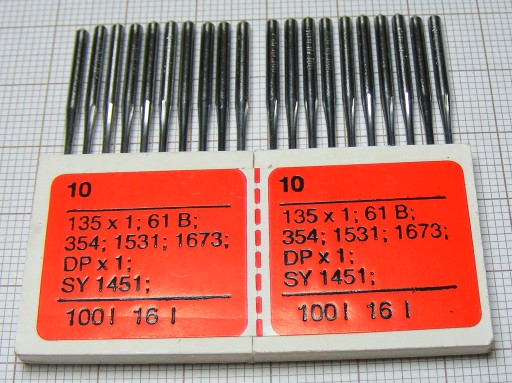 Иглы для машинного шитья 100/16 100/16 135x1 61 B DPx1 SY1451 RHEIN [6]