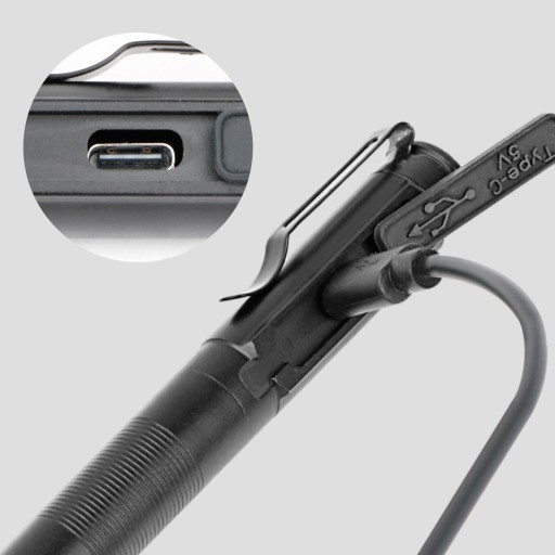 Мини-фонарик в форме ручки, USB перезаряжаемый, водонепроницаемый, маленький