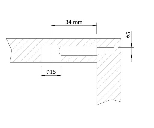 Złącze mimośrodowe meblowe zaczep 34 mm, komplet złącza do mebli 1000 kpl.