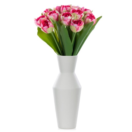 Ceramiczny wazon 24cm Szary glamour ozdobny flakon