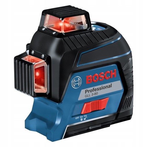 Лазер BOSCH Cross-line 3x 360° красный GLL 3-80 Штатив 157см Штанга 320см