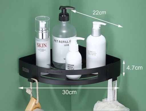 2x ПОЛКА ДЛЯ ВАННОЙ, угловая, SILVER SHOWER, глянцевая нержавеющая сталь