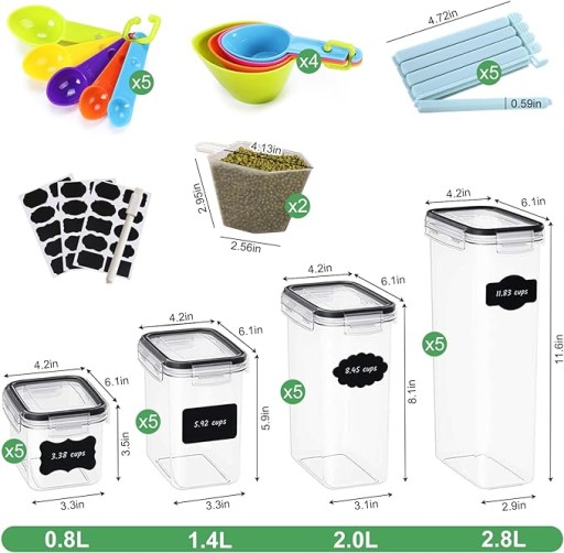 Zestaw 20 pojemników na żywność Plastikowe BEZ BPA