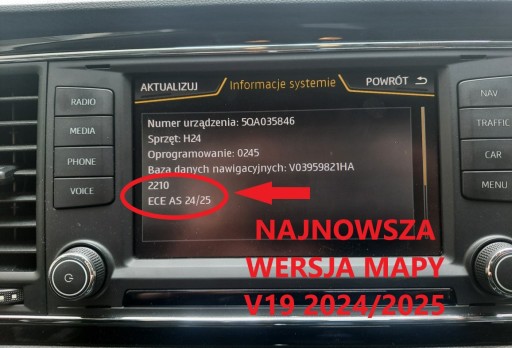КАРТА SEAT KARTA V19 ATECA ARONA LEON IBIZA TOLEDO EUROPA 2024/2025