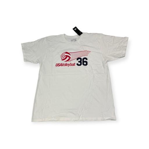 Мужская белая футболка Adidas USA Volleyball 36 XL