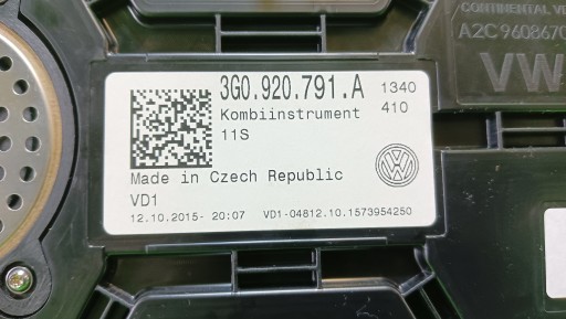 VW PASSAT B8 СЧЕТЧИКИ ЧАСЫ ВИРТУАЛЬНАЯ КАБИНА ПРАВОВОЕ ФУНКЦИОНИРОВАНИЕ ЕВРОПА 16R