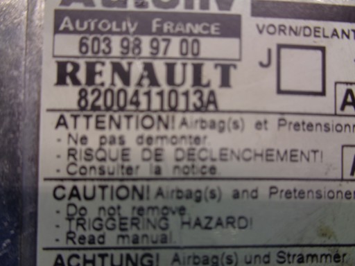 ДАТЧИК ПОДУШКИ БЕЗОПАСНОСТИ RENAULT SCENIC II 603989700