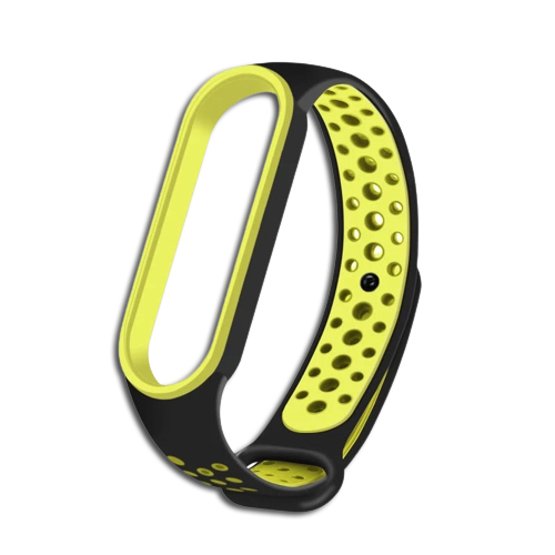 ПЕРФОРИРОВАННЫЙ РЕМЕНЬ ДЛЯ MI BAND 5/6 | ЧЕРНЫЙ ЗЕЛЕНЫЙ