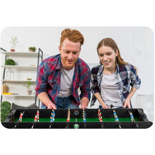 STÓŁ DO GRY W PIŁKARZYKI NEOSPORT 118X61X79 CM CIEMNY CZARNY WYTRZYMAŁY