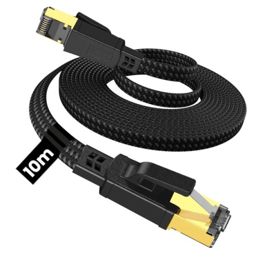 MOCNY KABEL SIECIOWY INTERNETOWY LAN ETHERNET 40GBS RJ45 KAT.8 10M
