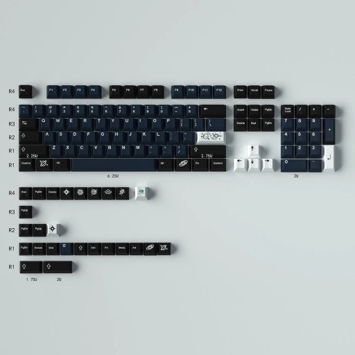 Klawisze do Klawiatury Mechanicznej PBT Profile Cherry 129szt GMK Galaxy