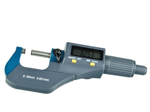MIKROMETR ELEKTRONICZNY z ABS 0–25 mm +/– 0,001 mm