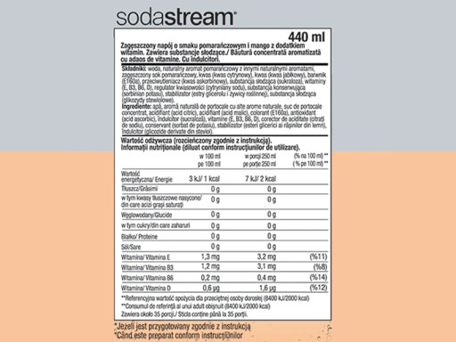 2x КОНЦЕНТРАТ СИРОПА SODASTREAM БЕЗ САХАРА ДЛЯ САТУРАТОРА 9 Л НАПИТКА с 440 мл