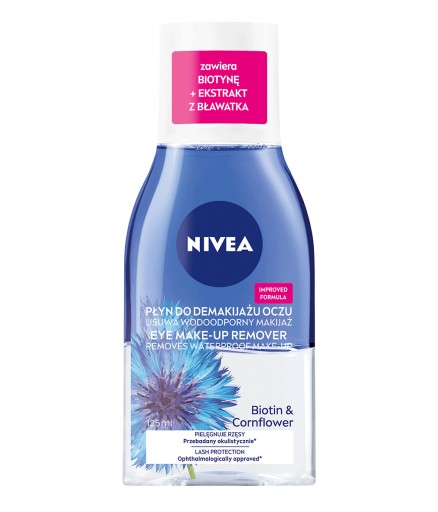 NIVEA Двухфазное средство для снятия макияжа с глаз с биотином и васильком 125мл