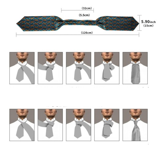 Мужской комплект жаккардовых шалей Ascot, запонки POCKET CHECK, доставка24