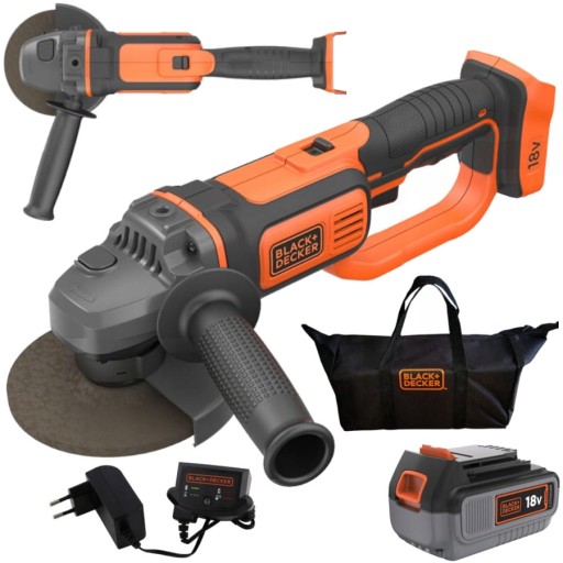Угловая шлифовальная машина 18В 125мм аккумулятор 4.0Ач сумка Black Decker BCG720M1
