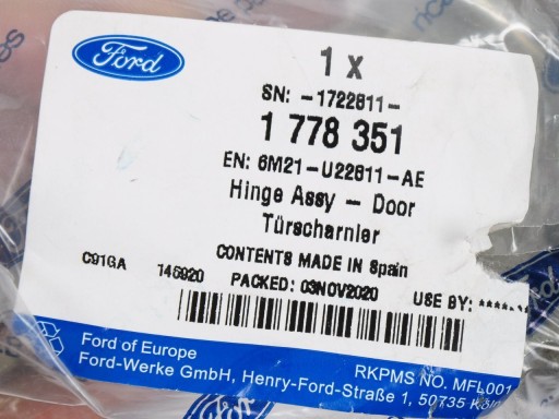 ZAWIAS LEWY DOLNY DRZWI PRZÓD MONDEO S-MAX/GALAXY