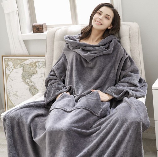 СВИТШОТ OVERSIZE ТЕПЛОЕ ОДЕЯЛО ОДЕЯЛО БАННЫЙ ХАЛАТ КАРМАНЫ