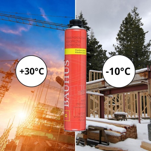 Монтажная пена низкого давления FOAM НАБОР 5 шт + ПИСТОЛЕТ для пены Bauhus