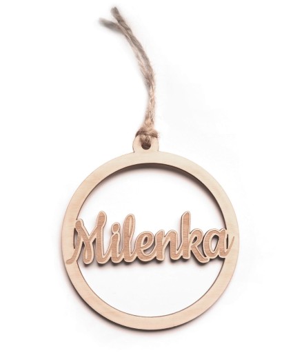 DREWNIANA Zawieszka Z IMIENIEM na Święta imię dziecka R 20cm