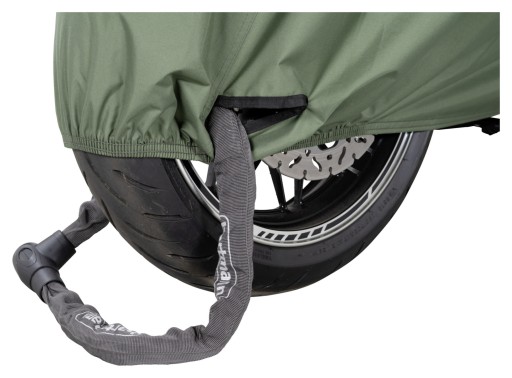 Pokrowiec motocyklowy zewnętrzny DUŻY ze ściągaczem z okienkiem na tablice