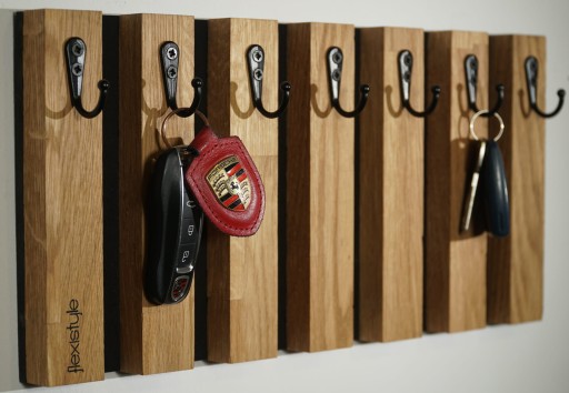 Drewniany wieszak na klucze ręczniki ubrania organizer Lamele 40cm