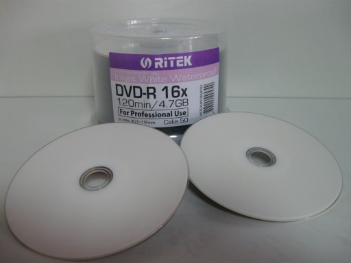 TRAXDATA RITEK DVD-R 4,7 ГБ 16X E-L БЕЛЫЕ ВОДОНЕПРОНИЦАЕМЫЕ ГЛЯНЦЕВЫЕ ЧЕРНИЛА/ТЕРМОПЕЧАТЬ