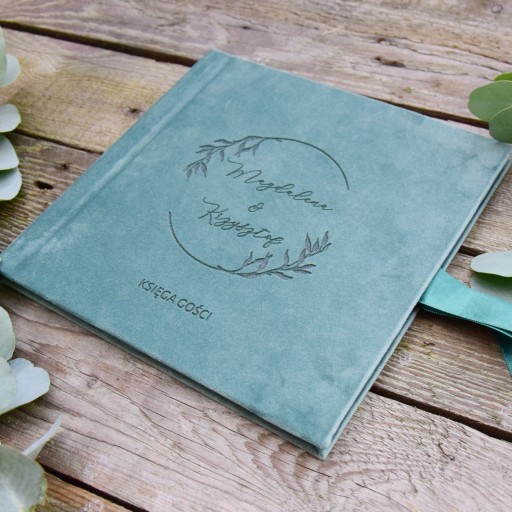 Гостевая книга бархатная, эвкалипт, рустик, черный
