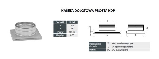 Впускная кассета для решетки Kz3 fi 100 KDP DARCO