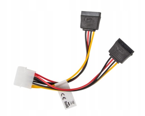 Кабель питания Molex (M) -> 2x SATA (F) 0,15 м