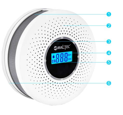 Датчик дыма угарного газа SafeSensor2000 2в1