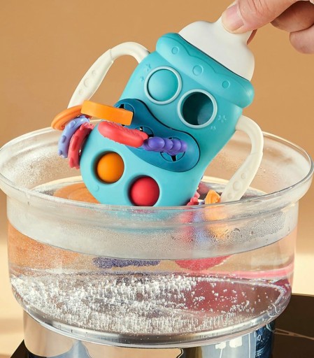 СЕНСОРНАЯ ИГРУШКА ДЛЯ МЛАДЕНЦЕВ И ДЕТЕЙ МОНТЕССОРИ БУТЫЛКА 5 В 1