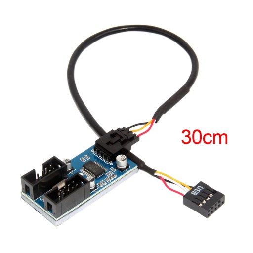 9-pinowe złącze nagłówka USB Konwerter mnożnika do komputera 1 na 2 Kabel