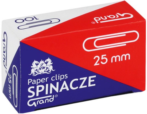 SPINACZE SREBRNE BIUROWE 25mm 1000 SZTUK GRAND