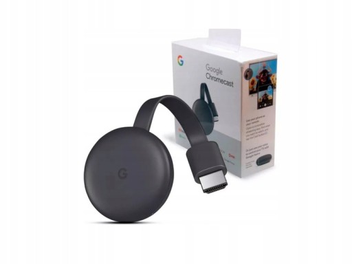 Приставка Google Chromecast Smart TV Full HD HDMI Антрацит, Серый